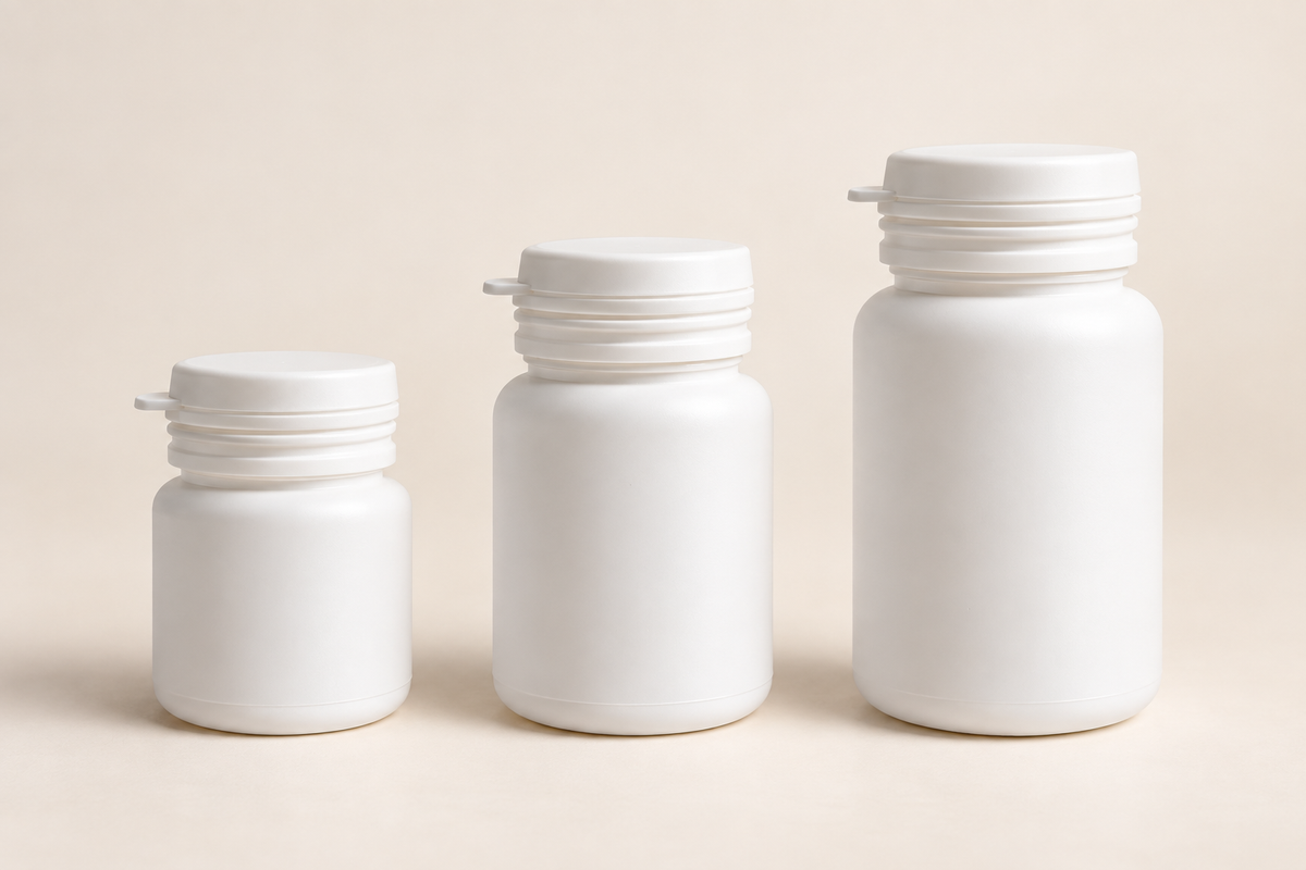 HDPE Capsule Bottle 50ml / 80ml / 110ml (DP116 / DP117 / DP119) – Botol Kapsul