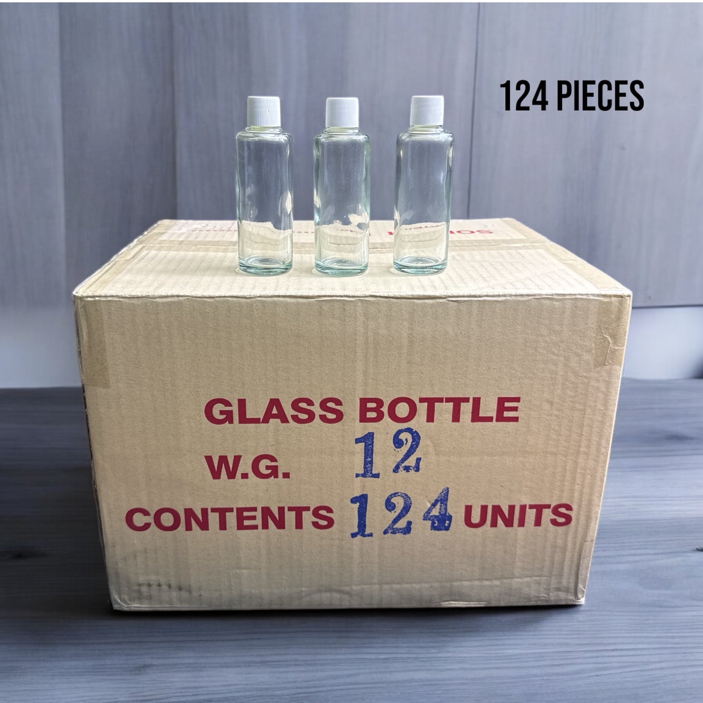 85ml Transparent Glass Bottle with White Cap + Stopper - Botol Kaca Untuk Minyak