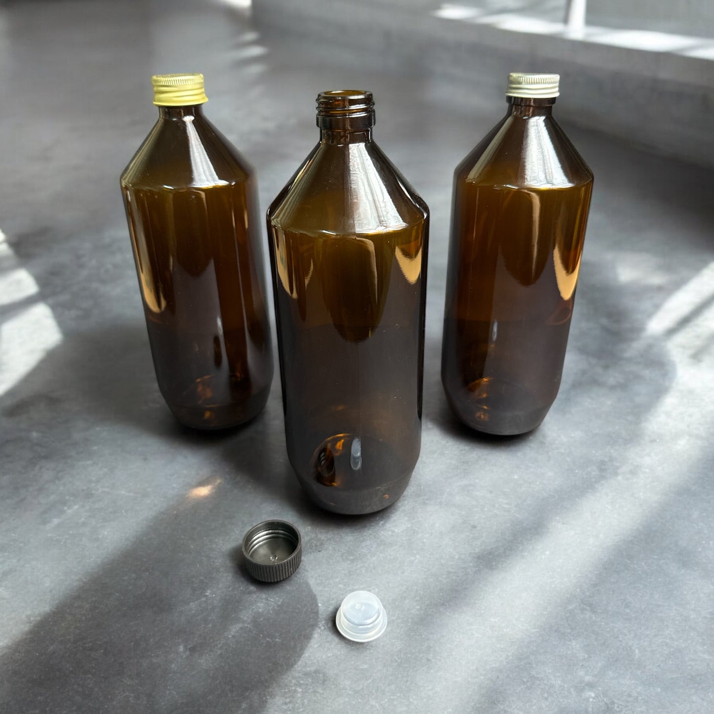 1 Litre Amber Glass Bottle - KL-182