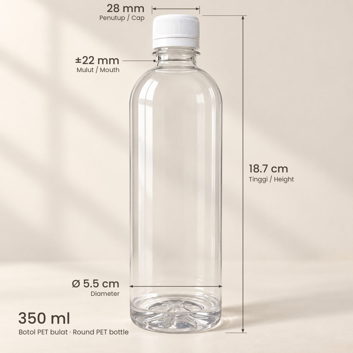Botol Plastik PET 350ml PGB330P (112 sebeg)